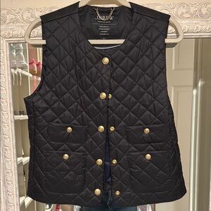 J. Crew Black Quilted Vest